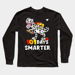 101 Days Smarter Dinosaur 100th Day Of School 100 Boys Kids Long Sleeve T-Shirt